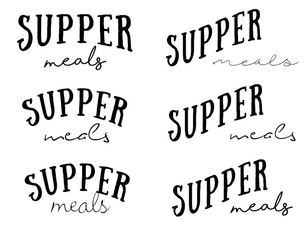 Supper logo drafts - layout